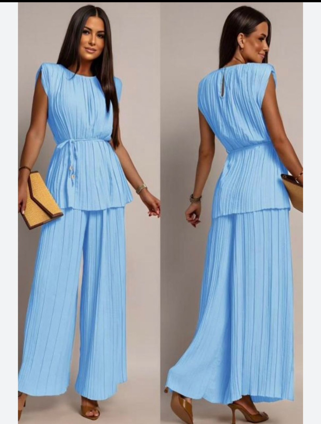 Ensemble haut débardeur / pantalon plissé 